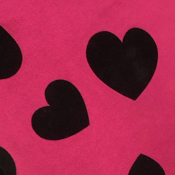 Velvet Black Heart Appliqué on Fuchsia Tunic Pullover Sweatshirt Sz 1x or 2x - Picture 10 of 10